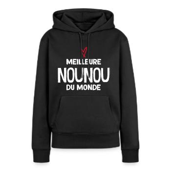 Meilleure Nounou Du Monde Cadeau Tendre d'amour - Sweat à capuche Premium bio Femme - noir - Devant - Julia (174cm)