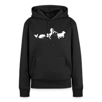 Ferme - Sweat à capuche Premium bio Femme - noir - Devant - Julia (174cm)