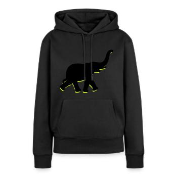 Un gros éléphant avec le tronc - Sweat à capuche Premium bio Femme - noir - Devant - Julia (174cm)