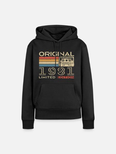 1981 Retro 1981 Geburtstagsgeschenk - Jahrgang 1981 - Frauen Premium Bio Hoodie - Schwarz