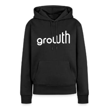 Croissance - Wachstum - Sweat à capuche Premium bio Femme - noir - Devant - Julia (174cm)