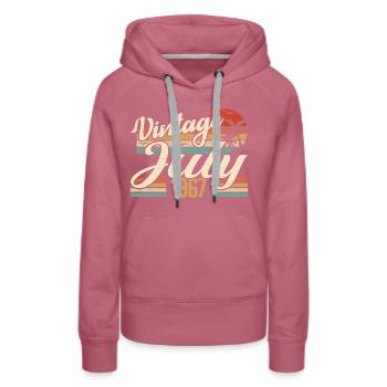 July 1967 Gift, 57th Anniversary July 1967 - Women’s Premium Organic Hoodie - mauve - Front - Isabella (175cm)