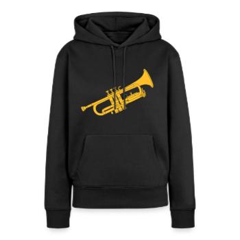 Cuivres trompette 2 - Sweat à capuche Premium bio Femme - noir - Devant - Julia (174cm)