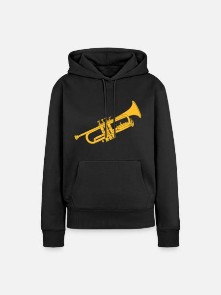Trompete 2 - Frauen Premium Bio Hoodie - Schwarz