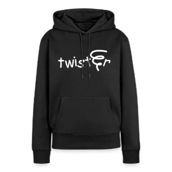 Tourbillon - Sweat à capuche Premium bio Femme - noir - Devant - Julia (174cm)