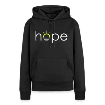 Hope - Hoffnung - Frauen Premium Bio Hoodie - Schwarz - Vorne - Julia (174cm)
