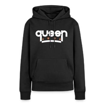 Queen - Königin - Frauen Premium Bio Hoodie - Schwarz - Vorne - Julia (174cm)