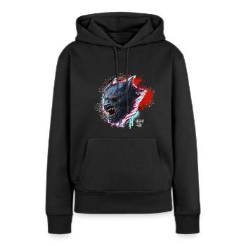 Warewolf - SPLAT - Sweat à capuche Premium bio Femme - noir - Devant - Julia (174cm)