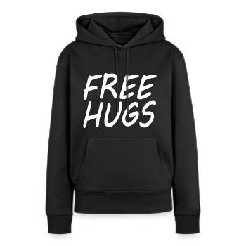 Free hugs - Frauen Premium Bio Hoodie - Schwarz - Vorne - Julia (174cm)