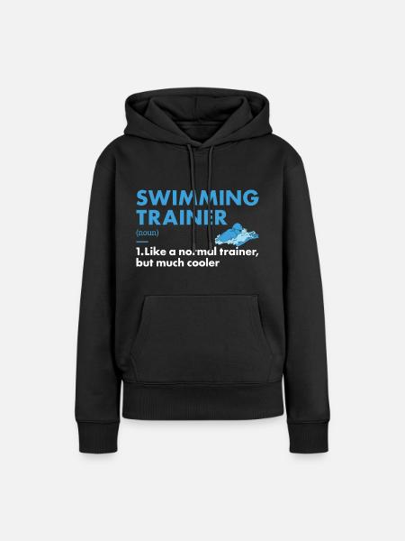 Sport Trainer Swimming - Frauen Premium Bio Hoodie - Schwarz