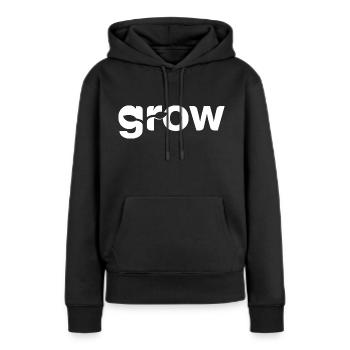 Grandir - Croissance - Sweat à capuche Premium bio Femme - noir - Devant - Julia (174cm)