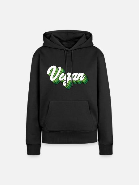 Vegan - Frauen Premium Bio Hoodie - Schwarz