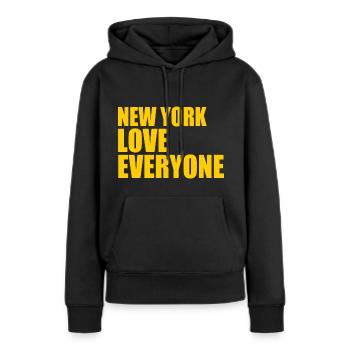 New York - Sweat à capuche Premium bio Femme - noir - Devant - Julia (174cm)