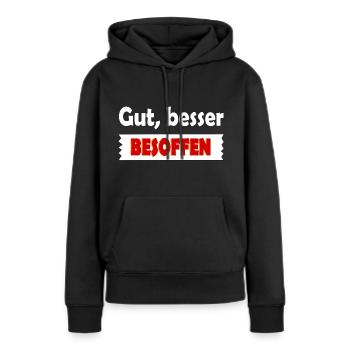 Besoffen Alkohol - Frauen Premium Bio Hoodie - Schwarz - Vorne - Julia (174cm)