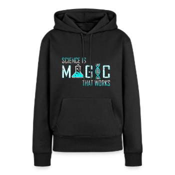 Science Physique Chimie Science Nerd - Sweat à capuche Premium bio Femme - noir - Devant - Julia (174cm)