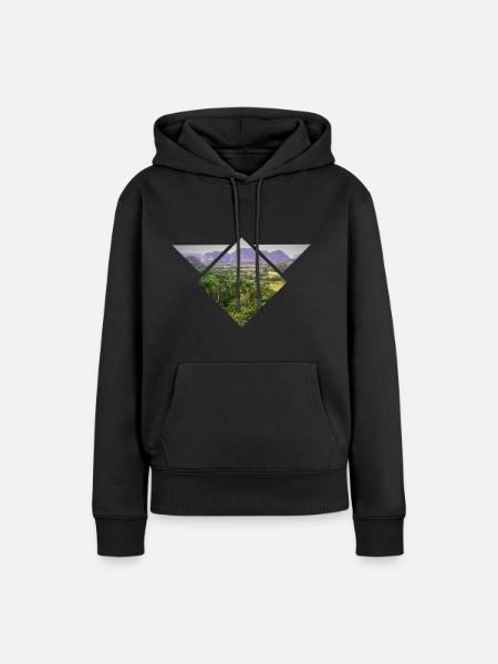 DreiecksSteppe - Frauen Premium Bio Hoodie - Schwarz