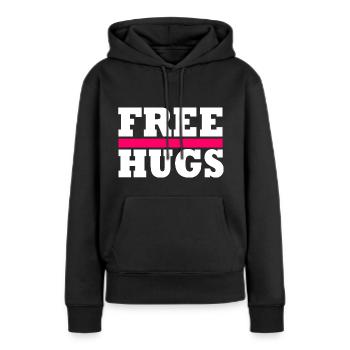 Free Hugs - Frauen Premium Bio Hoodie - Schwarz - Vorne - Julia (174cm)