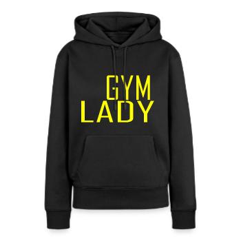 Gym Lady - Frauen Premium Bio Hoodie - Schwarz - Vorne - Julia (174cm)