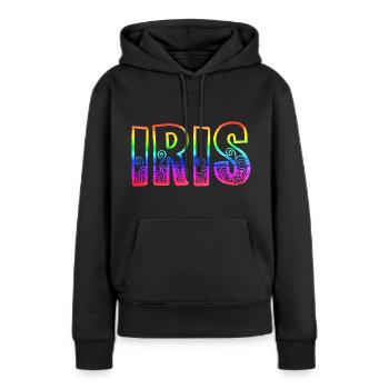 iris rs regenbogen - Frauen Premium Bio Hoodie - Schwarz - Vorne - Julia (174cm)