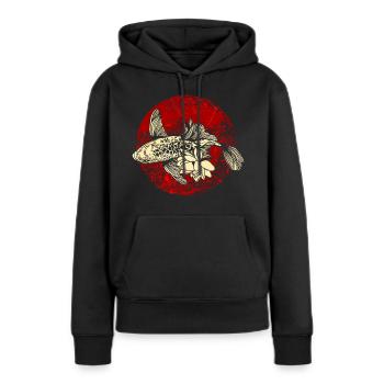 Koi Fisch Japan Kunst - Frauen Premium Bio Hoodie - Schwarz - Vorne - Julia (174cm)