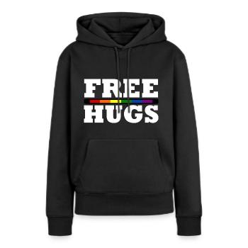 Free Hugs - Sweat à capuche Premium bio Femme - noir - Devant - Julia (174cm)