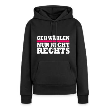 GEH WÄHLEN - Frauen Premium Bio Hoodie - Schwarz - Vorne - Julia (174cm)