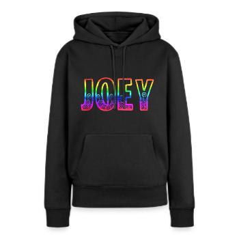 joey rs arc-en-ciel - Sweat à capuche Premium bio Femme - noir - Devant - Julia (174cm)