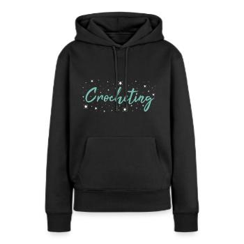 Crochet Crochet - Sweat à capuche Premium bio Femme - noir - Devant - Julia (174cm)