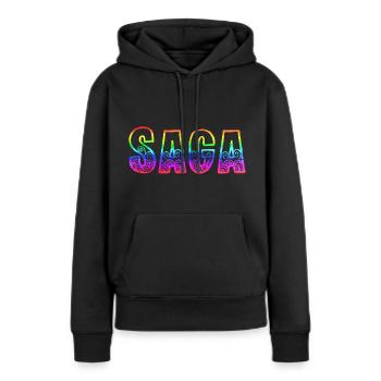 saga rs regenbogen - Frauen Premium Bio Hoodie - Schwarz - Vorne - Julia (174cm)
