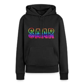 saar rs regenbogen - Frauen Premium Bio Hoodie - Schwarz - Vorne - Julia (174cm)