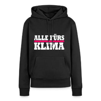 Alle fürs klima - Frauen Premium Bio Hoodie - Schwarz - Vorne - Julia (174cm)
