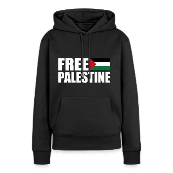 Free palestine - Frauen Premium Bio Hoodie - Schwarz - Vorne - Julia (174cm)
