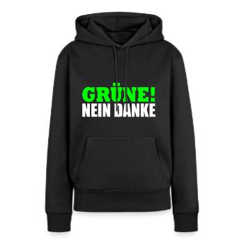 Grüne Nein Danke - Frauen Premium Bio Hoodie - Schwarz - Vorne - Julia (174cm)