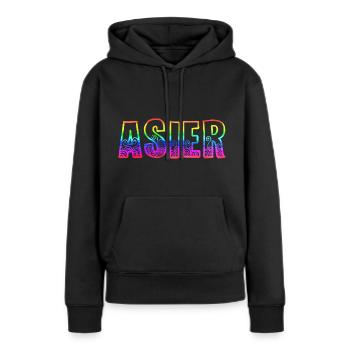 asier rs regenbogen - Frauen Premium Bio Hoodie - Schwarz - Vorne - Julia (174cm)