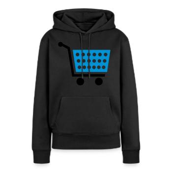 Einkaufswagen - Frauen Premium Bio Hoodie - Schwarz - Vorne - Julia (174cm)