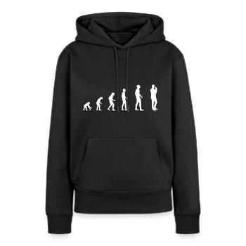 Agent secret - Evolution - Sweat à capuche Premium bio Femme - noir - Devant - Julia (174cm)