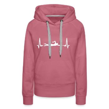 Sport Heartbeat Swimming - Frauen Premium Bio Hoodie - Malve - Vorne - Isabella (175cm)