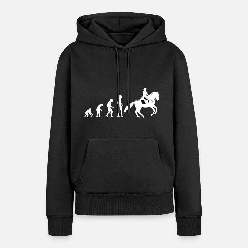 Evolution équitation - cheval - cavalier - cavalier - Sweat à capuche Premium bio Femme - noir