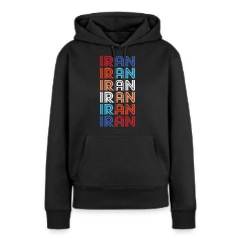 Iran - Sweat à capuche Premium bio Femme - noir - Devant - Julia (174cm)