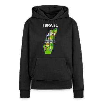 Israel - Frauen Premium Bio Hoodie - Schwarz - Vorne - Julia (174cm)