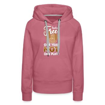 Nikotin Disziplin Sucht - Frauen Premium Bio Hoodie - Malve - Vorne - Isabella (175cm)