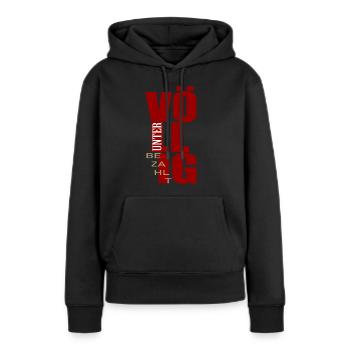 Paiement de salaire complètement sous-payé - Sweat à capuche Premium bio Femme - noir - Devant - Julia (174cm)