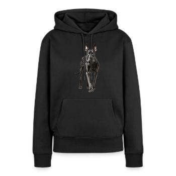 Deutsche Dogge - Frauen Premium Bio Hoodie - Schwarz - Vorne - Julia (174cm)