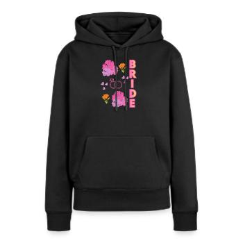 Bride Floral, Romantic for Bride and Wedding - Women’s Premium Organic Hoodie - black - Front - Julia (174cm)