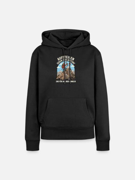 Bergsteiger gegen Abstieg Bier Danach - Frauen Premium Bio Hoodie - Schwarz