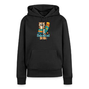 Schulkind 2026 Eule Einschulung - Frauen Premium Bio Hoodie - Schwarz - Vorne - Julia (174cm)