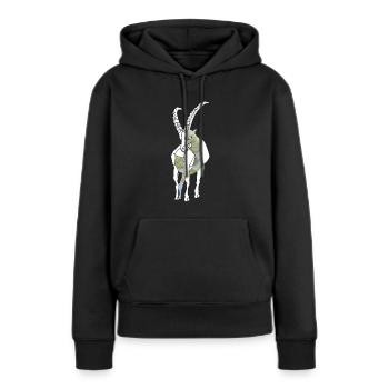 Polygon Capricorn - Frauen Premium Bio Hoodie - Schwarz - Vorne - Julia (174cm)