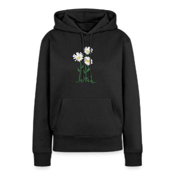 marguerite - Sweat à capuche Premium bio Femme - noir - Devant - Julia (174cm)