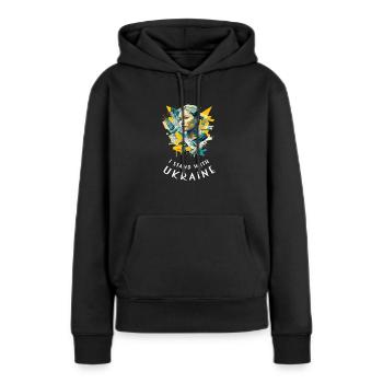 Ukraine - Women’s Premium Organic Hoodie - black - Front - Julia (174cm)