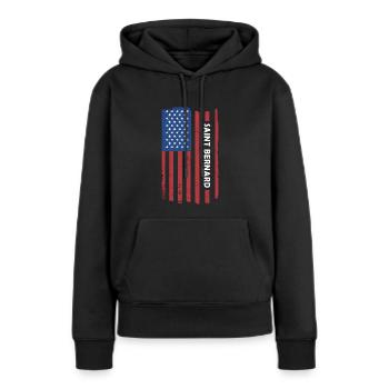 Drapeau de Saint-Bernard Us - Sweat à capuche Premium bio Femme - noir - Devant - Julia (174cm)